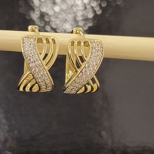 Crossed Line Earrings